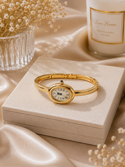 Moon Dream – Montre Femme Mini Luxe Or | Automatique, Verre Saphir, Chiffres Romains